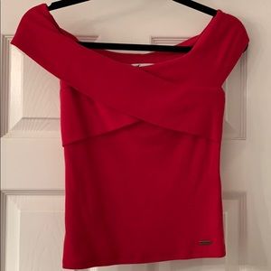 Never Worn• Hollister Off-Shoulder Crimson Red Top